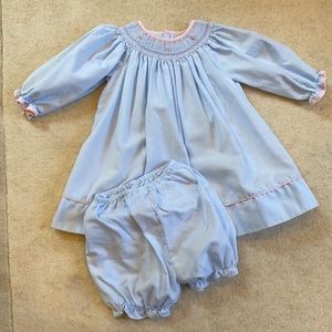 Petit Ami dress, gingham print. Light blue with pink accents. Great condition!